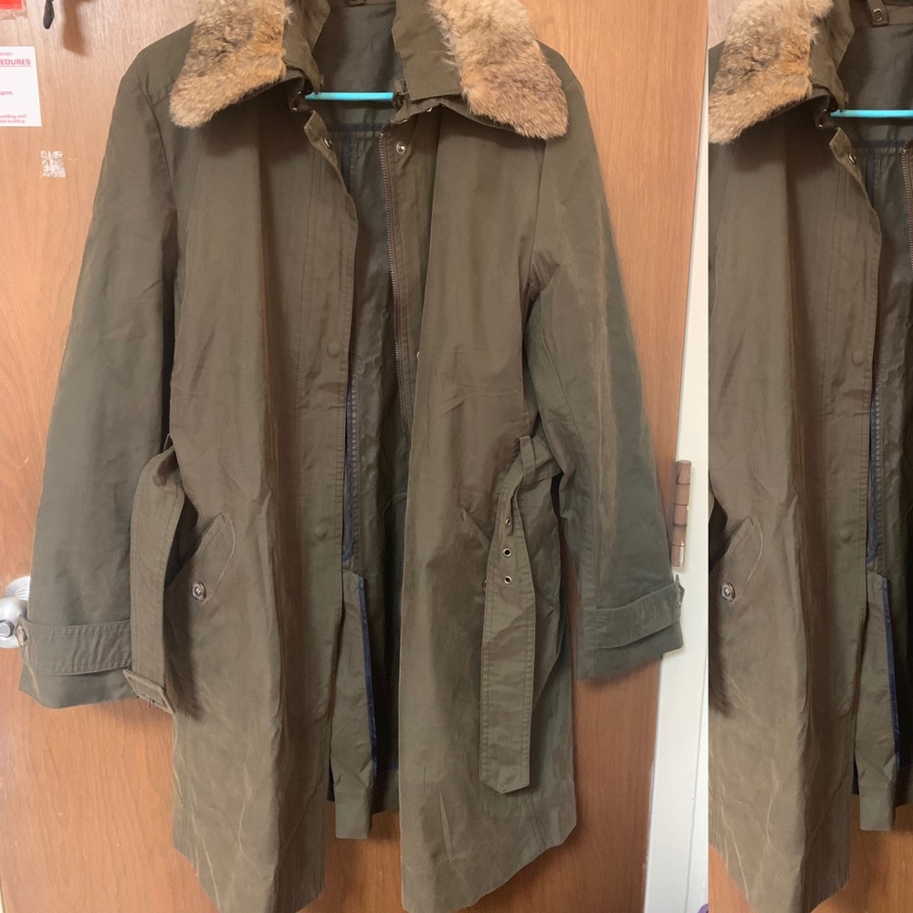 Zara Army Green Long Coat size L